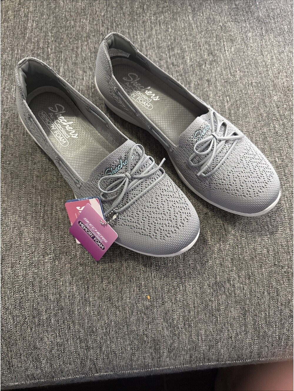 Skechers Women’s 10 Gray Newbury St Preppy Gal Gray Walking Slip On New In Box